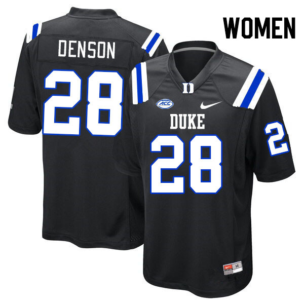 Women #28 Cole Denson Duke Blue Devils College Football Jerseys Stitched-Black